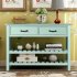  US Direct  Retro Console  Table With Storage Drawers Shelf Living Room Entrance Furniture Antique blue