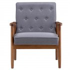 US Retro Modern Wooden Single Chair High Load-bearing 75x69x84cm Grey