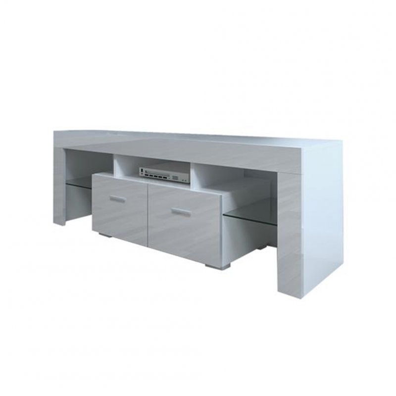 US Rgb Led Tv Stand  Cabinet Modern With 2 Storage Drawer For Living Room As shown
