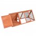  US Direct  Rh 1280 50  Wooden  House Rabbit Guinea Pig Chicken Outdoor Running Cage Pet Living House Wood color