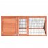  US Direct  Rh 1280 50  Wooden  House Rabbit Guinea Pig Chicken Outdoor Running Cage Pet Living House Wood color