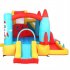  US Direct  Rocket Bounce House Inflatable Castle Jumping Surface Slide With Blower Summer Toys For Children Red Blue