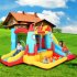  US Direct  Rocket Bounce House Inflatable Castle Jumping Surface Slide With Blower Summer Toys For Children Red Blue