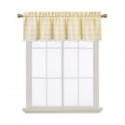 US Rod Pocket Light Filtering 50% Polyester Valance Classic Country Farmhouse Kitchen Window Curtains Valance with Mini Ball Tassel
