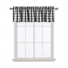 US Rod Pocket Light Filtering 50% Polyester Valance Classic Country Farmhouse Kitchen Window Curtains Valance with Mini Ball Tassel