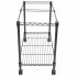  US Direct  Rolling Mobile File Cart With 4 Wheels Lightweight Space saving Single Tier Easy To Assemble 23 6 X 12 6 X 18 black