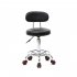  US Direct  Rolling  Swivel Pu  Leather Salon Stool Chair With Back Support For Office black