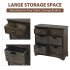  US Direct  Rustic Storage Cabinet With Two Drawers And Four  Classic Rattan Basket For Kitchen Dining Room Entryway Living Room  Accent Furniture   Brown Gray 