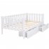  US Direct  Rustic Style Twin Size Daybed With Storage Drawers Sofa  Bed Household Furniture white