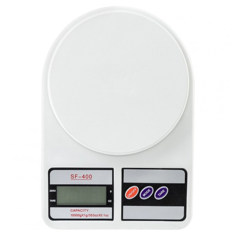 US SF-400 10kg / 1g Digital Kitchen Scale For Cooking Baking Precise Graduation High Accuracy Scale white