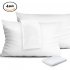  US Direct  Set of 4 400 Thread Count Soft Sateen 100  Egyptian Cotton Pillowcase Protectors White