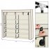  US Direct  Shoe  Rack Portable 7 Layers 14 Grids Non woven Fabric Cover Shoe Cabinet Door Court Storage Beige