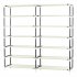  US Direct  Shoe  Rack Portable 7 Layers 14 Grids Non woven Fabric Cover Shoe Cabinet Door Court Storage Beige