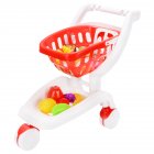 [US Direct] Shopping Cart with Food Toy 2-In-1 Great Supermarket Trolley for Kid Pretend Play Game
