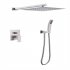  US Direct  Shower Combination Set Stainless Steel Thermostatic Shower System With 10 Inch  Shower Square Head silver