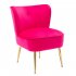  US Direct  Side  Chair Back Chair Fabric Upholstered Seat Chairs For Occasional Bedroom Leisure Fuchsia