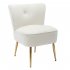  US Direct  Side Chair  Back  Chair Fabric Upholstered Seat Chairs For Occasional Bedroom Leisure Ivory