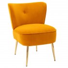 [US Direct] Side  Chair Back Chair Fabric Upholstered Seat Chairs For Occasional Bedroom Leisure yellow