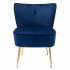  US Direct  Side  Chair Back Chair Fabric Upholstered Seat Chairs For Occasional Bedroom Leisure Navy