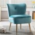  US Direct  Side  Chair Back Chair Fabric Upholstered Seat Chairs For Occasional Bedroom Leisure blue green