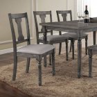 [US Direct] Side Chair (Set-2) In Tan Linen & Weathered Gray 71437