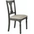  US Direct  Side Chair  Set 2  In Tan Linen   Weathered Gray 71437