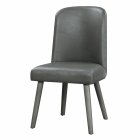 [US Direct] Side Chair (Set-2), Gray Pu & Gray Oak (2Pc/1Ctn) 72202
