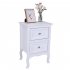  US Direct  Side End Wood Bedside Tables White Nightstand With 2 Drawer Country Style with Storage Drawer white