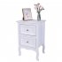  US Direct  Side End Wood Bedside Tables White Nightstand With 2 Drawer Country Style with Storage Drawer white