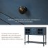  US Direct  Sideboard Console  Table With Bottom Shelf Farmhouse Wood glass Buffet Storage Cabinet Antique navy blue