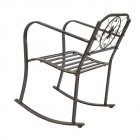 [US Direct] Single Rocking Chair Lightweight Flat Tube Bronze Color Chair For Patio Porch Lawn Garden Decoration Bronze color