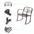  US Direct  Single Rocking Chair Lightweight Flat Tube Bronze Color Chair For Patio Porch Lawn Garden Decoration Bronze color