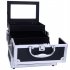  US Direct  Sm 2176 Makeup Case Portable Large Capacity Jewelry Storage Box Cosmetic Organizer With Mirror Handle black