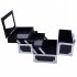  US Direct  Sm 2176 Makeup Case Portable Large Capacity Jewelry Storage Box Cosmetic Organizer With Mirror Handle black