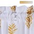  US Direct  Small Window Curtains Tiers Set Pineapple Printed Plain Weave Curtain Kitchen Bathroom Bedroom Drapes Yellow 30  24  2