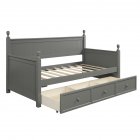 [US Direct] Sofa  Bed With Three Drawers Double Size Daybed For Houehold Living Room gray