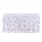  US Direct  Solid Color Tulle Table Skirt for Wedding Party Decoration white 6FT