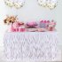  US Direct  Solid Color Tulle Table Skirt for Wedding Party Decoration white 6FT