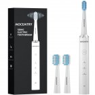 [US Direct] Sonic Electric Toothbrush With Smart Timer 3 Modes 2 Brush Heads Ipx7 Waterproof Rechargeable One Charge For 60 Days White