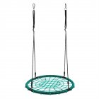 [US Direct] Spider-web Round Rope Swing With Carabiners Adjustable Ropes Detachable Children Swing Chair 100cm Diameter 200kg green