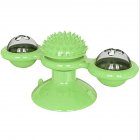  US Direct  Spinning  Windmill  Cat  Toy Interactive Balls Chew Hair Brush Toothbrush Turntable Massage Toy Green