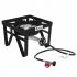  US Direct  Square Gas Stove 20w BTU Diameter 26cm Outdoor Furnace With 1 2m Leather Tube 0 20psig High Pressure Valve black