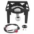  US Direct  Square Gas Stove 20w BTU Diameter 26cm Outdoor Furnace With 1 2m Leather Tube 0 20psig High Pressure Valve black