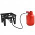  US Direct  Square Gas Stove 20w BTU Diameter 26cm Outdoor Furnace With 1 2m Leather Tube 0 20psig High Pressure Valve black