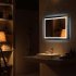  US Direct  Square Touch Led Bathroom Mirror Tricolor Dimming Lights Anti fog Energy Saving Ip67 Waterproof Mirror