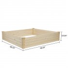 US Square Wooden Planting Frame Ground Type 122x122x25.5cm Wood Color