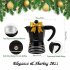  US Direct  Stainless Steel Durable Espresso  Pot 3 Cup Moka Pot Italian Cuban Greca Coffee Pot 6 Oz black