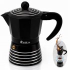 [US Direct] Stainless Steel Durable Espresso  Pot 3 Cup Moka Pot Italian Cuban Greca Coffee Pot 6 Oz black