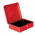  US Direct  Stainless Steel Cash  Box With Money Tray Safe Box With Key Cash Drawer red