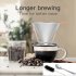  US Direct  Stainless Steel Coffee Filter Cone Pour Over Coffee Dripper with Separate Cup Stand Spoon Cleaning Brush